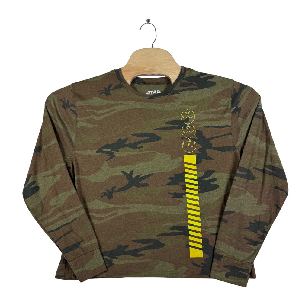 Star Wars Mad Engine Long Sleeve Shirt Mens L Camo Rebel Alliance Graphic Fandom